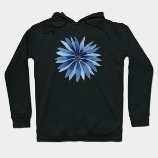 Indigo Flower Watercolor Illustration with a white background Hoodie